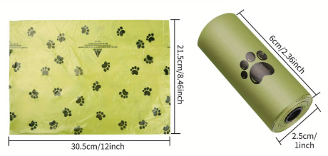 Biodegradable Dog Poop Bags (8 Rolls)