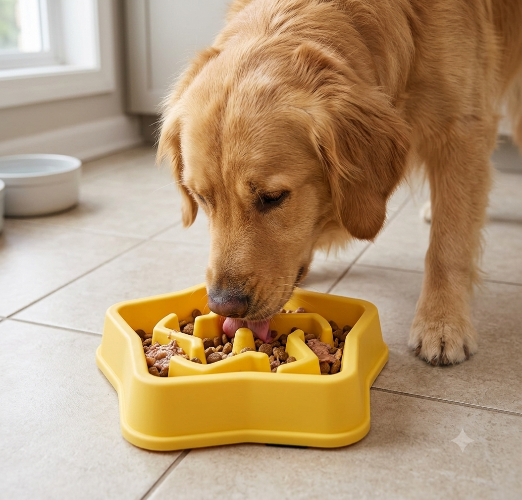Anti-Choking Slow Feeder Bowl for Cats and Dogs